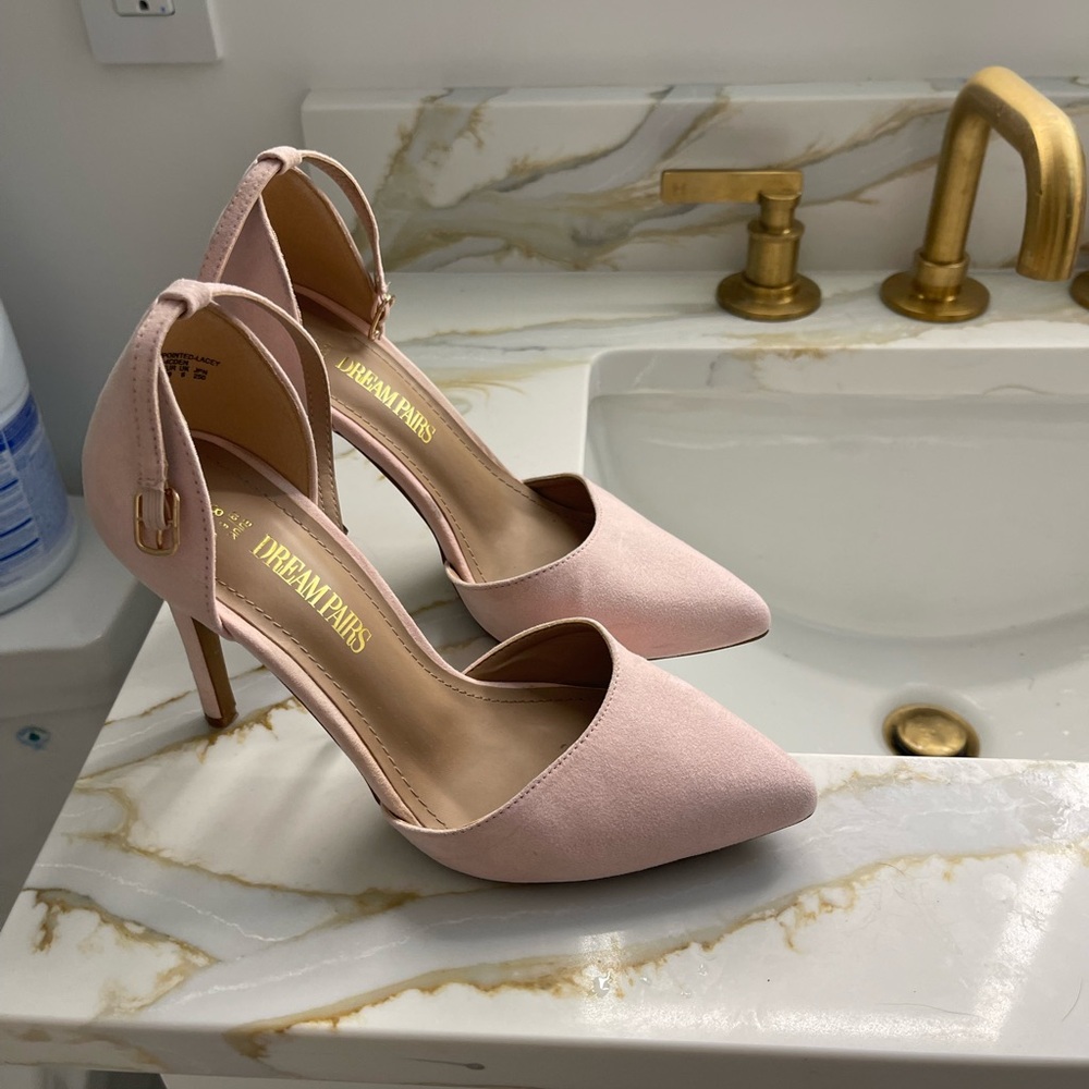 Dream Pairs Blush Pink Ankle Strap Heels